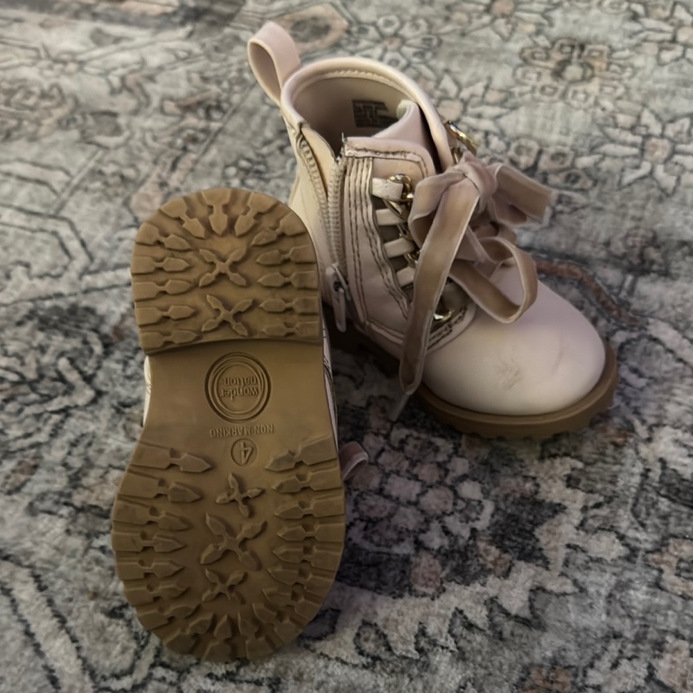 Kids Pink Ankle Boots - Picture 4 of 4